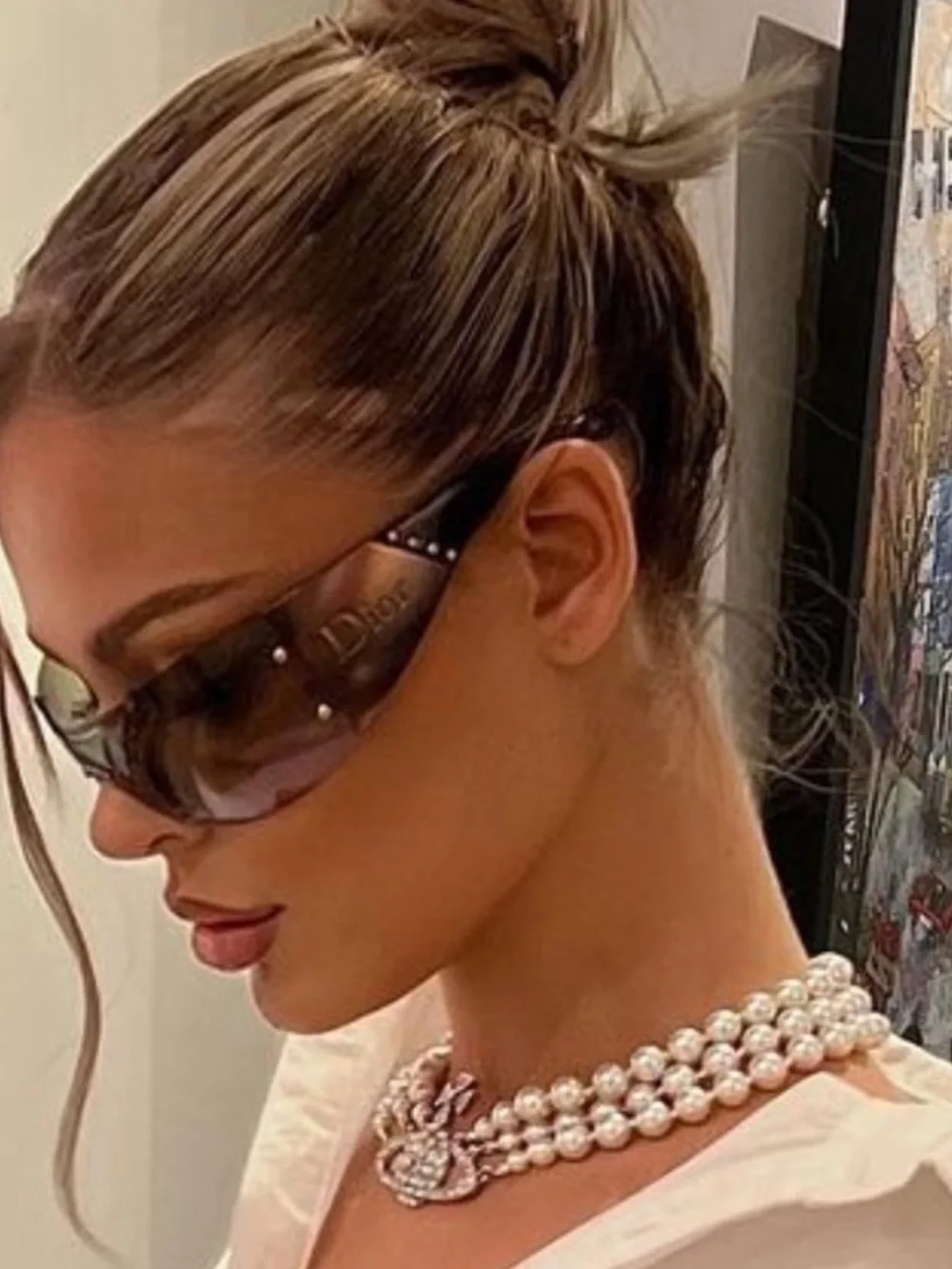 Extremely RARE 🖤 Vintage Christian Dior black & silver Rimless sunglasses - Picture 5 of 9